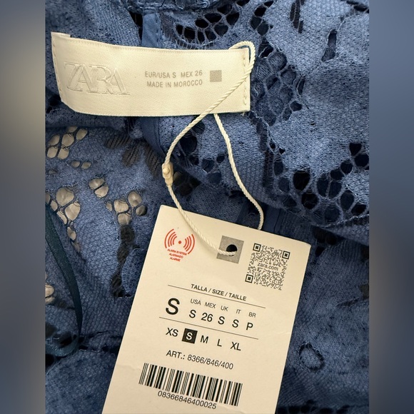 NWT Zara Lace Blazer in Teal Blue Size S - Picture 11 of 17